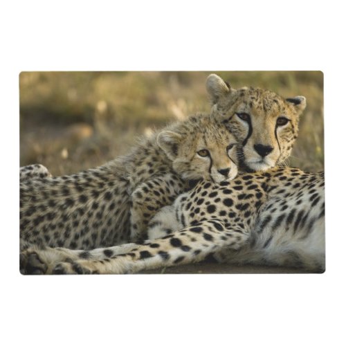 Cheetah Acinonyx jubatus with cub in the Masai 2 Placemat