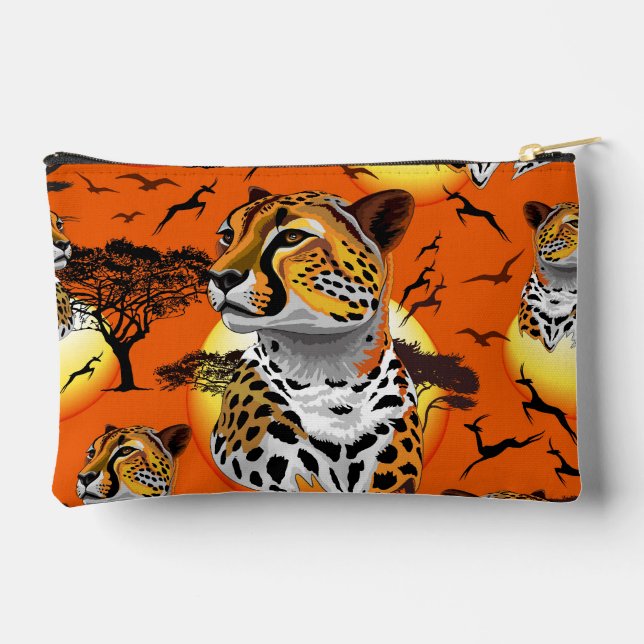 Cheetah African Feline Wild Animal Accessory Pouch (Back)