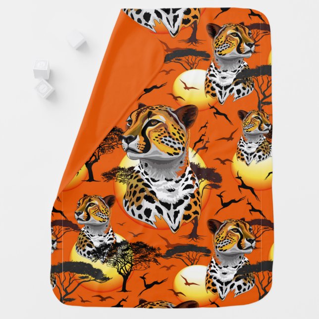 Cheetah African Feline Wild Animal Baby Blanket (In Situ)
