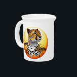 Cheetah African Feline Wild Animal Beverage Pitcher<br><div class="desc">The cheetah (Acinonyx jubatus) is a large cat and the fastest land animal. It has a tawny to creamy white or pale buff fur that is marked with evenly spaced, solid black spots. The head is small and rounded, with a short snout and black tear-like facial streaks. It reaches 67–94...</div>