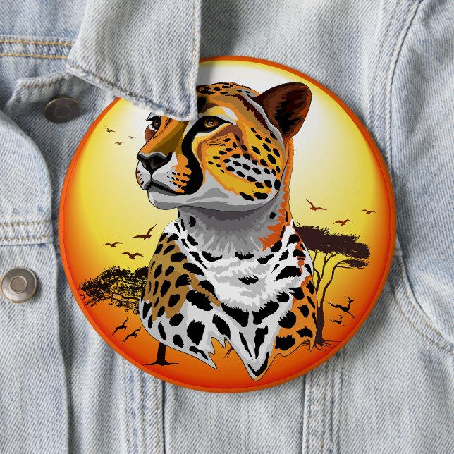 Cheetah African Feline Wild Animal Button (In Situ)