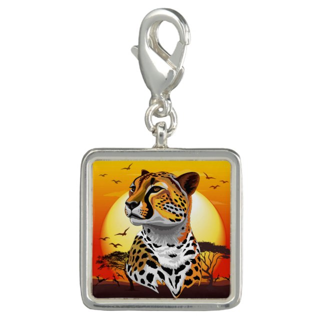 Cheetah African Feline Wild Animal Charm (Front)
