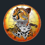 Cheetah African Feline Wild Animal Dart Board<br><div class="desc">The cheetah (Acinonyx jubatus) is a large cat and the fastest land animal. It has a tawny to creamy white or pale buff fur that is marked with evenly spaced, solid black spots. The head is small and rounded, with a short snout and black tear-like facial streaks. It reaches 67–94...</div>