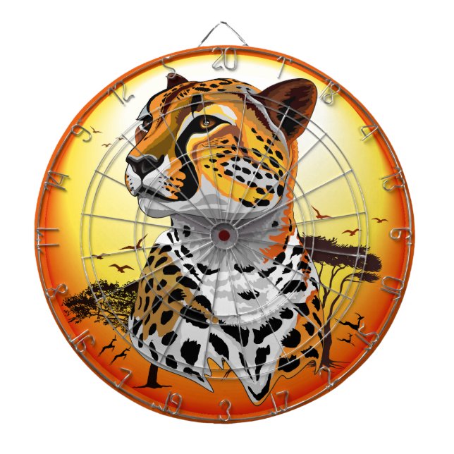 Cheetah African Feline Wild Animal Dart Board (Front)