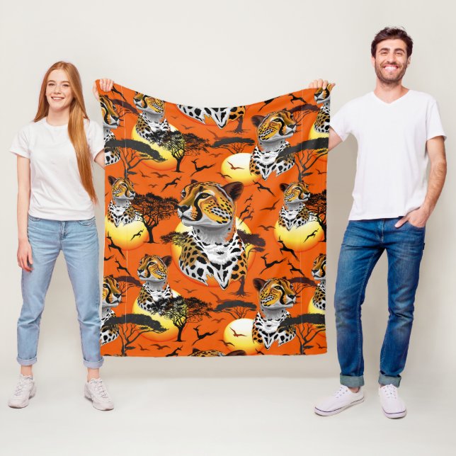 Cheetah African Feline Wild Animal Fleece Blanket (In Situ)
