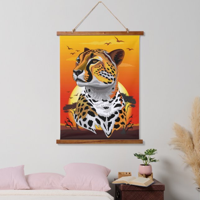 Cheetah African Feline Wild Animal Hanging Tapestry (Bedroom)