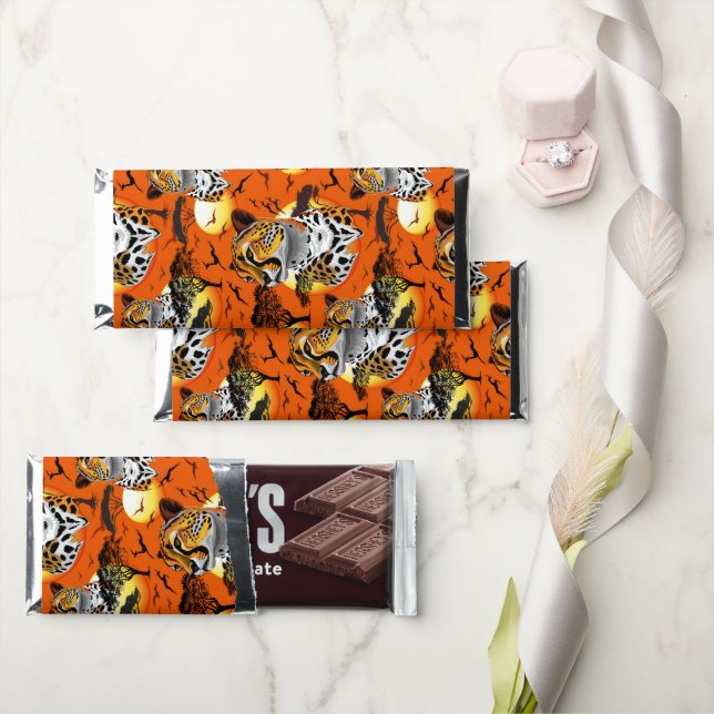 Cheetah African Feline Wild Animal Hershey Bar Favors (Front)