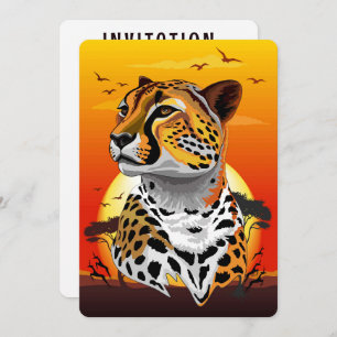 Cheetah African Feline Wild Animal Invitation