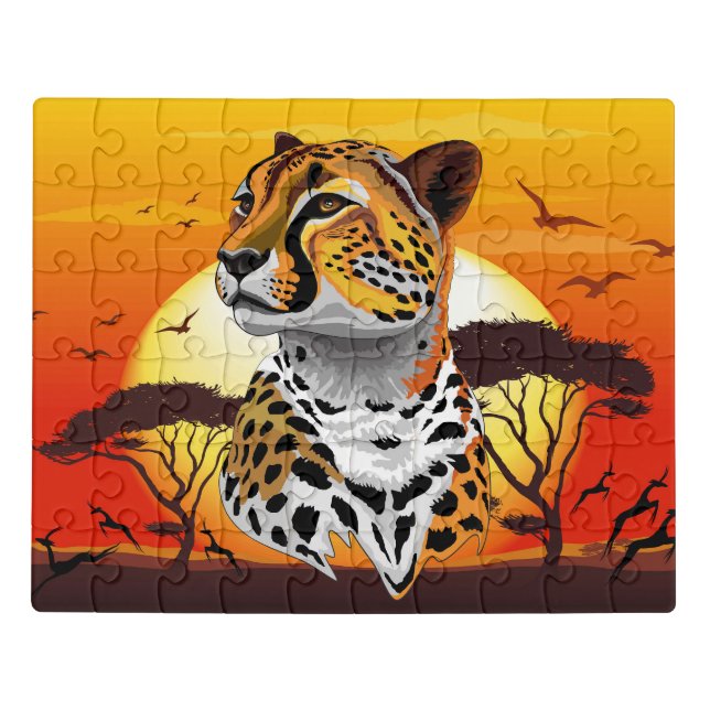 Cheetah African Feline Wild Animal Jigsaw Puzzle (Puzzle Horizontal)