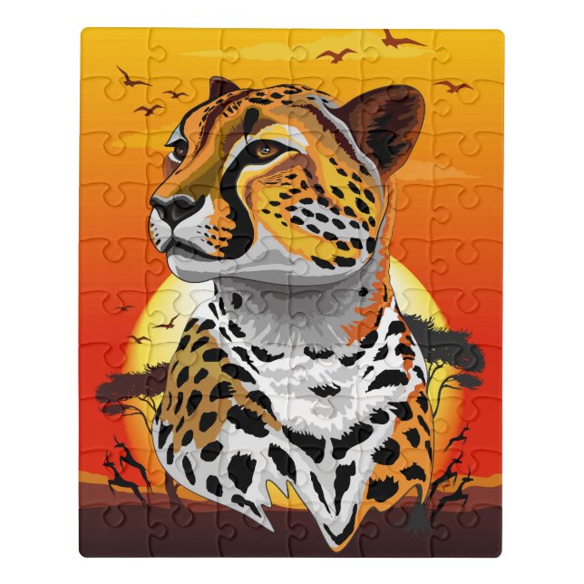 Cheetah African Feline Wild Animal Jigsaw Puzzle (Puzzle Vertical)