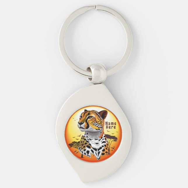 Cheetah African Feline Wild Animal Keychain (Front)