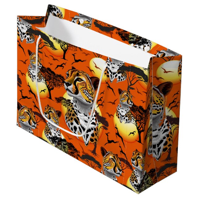 Cheetah African Feline Wild Animal Large Gift Bag (Front Angled)