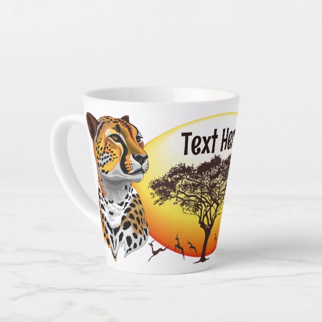 Cheetah African Feline Wild Animal Latte Mug (Left Angle)