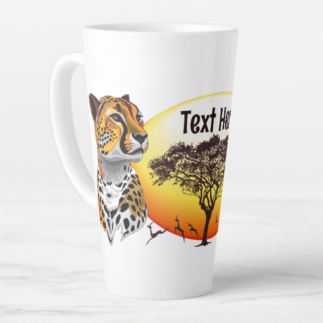 Cheetah African Feline Wild Animal Latte Mug (Left Angle)