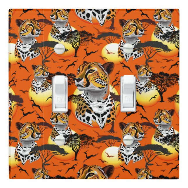 Cheetah African Feline Wild Animal Light Switch Cover (In Situ)