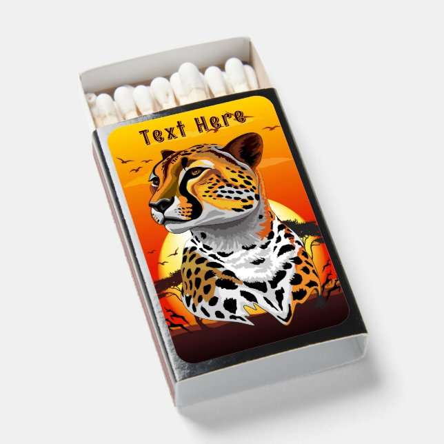 Cheetah African Feline Wild Animal Matchboxes (Front Open)
