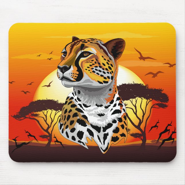 Cheetah African Feline Wild Animal Mouse Pad (Front)