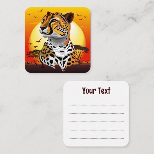 Cheetah African Feline Wild Animal Note Card (Front/Back)