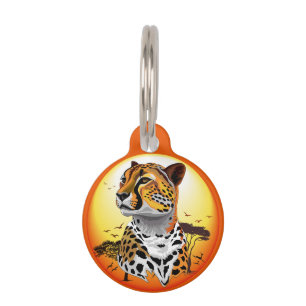 Cheetah African Feline Wild Animal Pet ID Tag