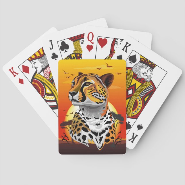 Cheetah African Feline Wild Animal Poker Cards (Back)