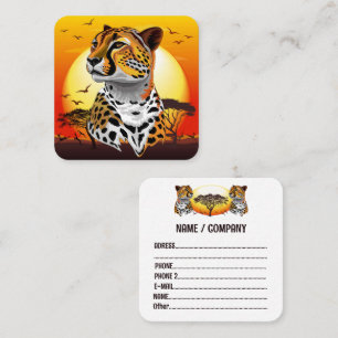 Cheetah African Feline Wild Animal Square Business Card