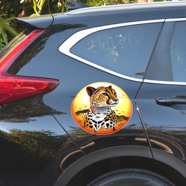 Cheetah African Feline Wild Animal Sticker (Car Side)