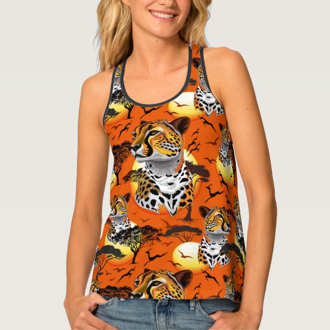 Cheetah African Feline Wild Animal Tank Top (Front)