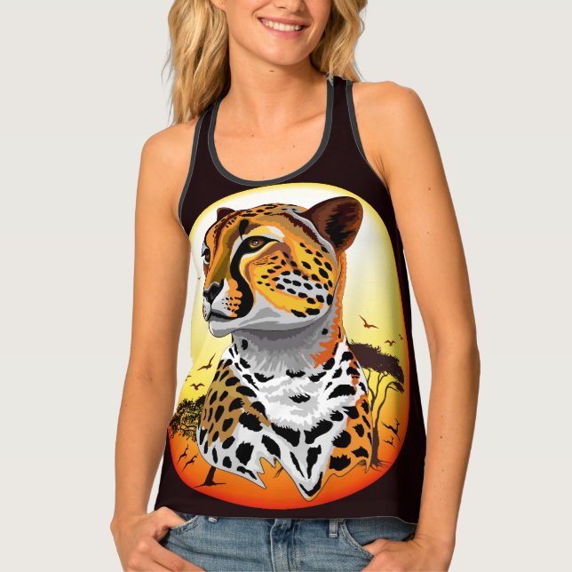 Cheetah African Feline Wild Animal Tank Top (Front)