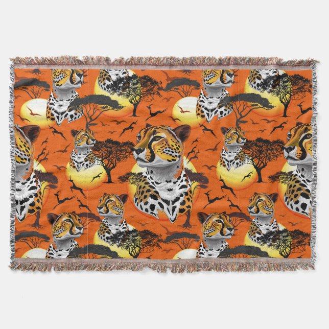 Cheetah African Feline Wild Animal Throw Blanket (Front)