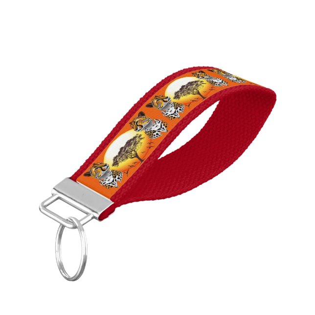 Cheetah African Feline Wild Animal Wrist Keychain (Angled Down)