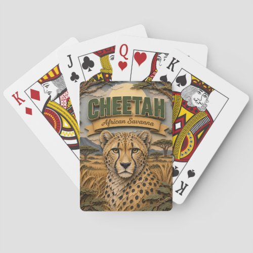Cheetah African Savanna POPCUT Poker Cards