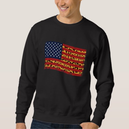 Cheetah American Flag Animal Print Sweatshirt