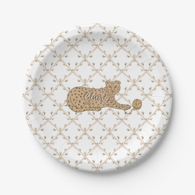 Cheetah and Bamboo Paper Plates (Front)