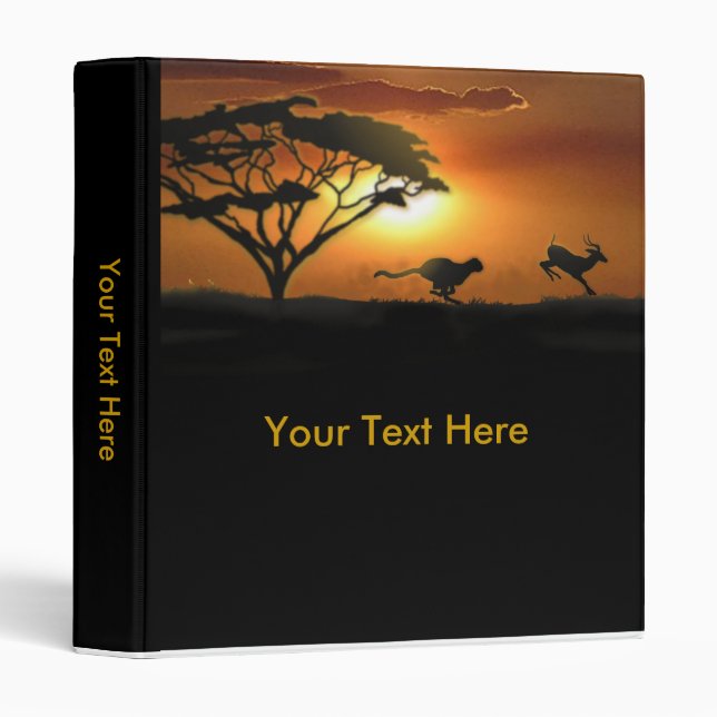 Cheetah and Gazelle 3 Ring Binder (Front/Spine)
