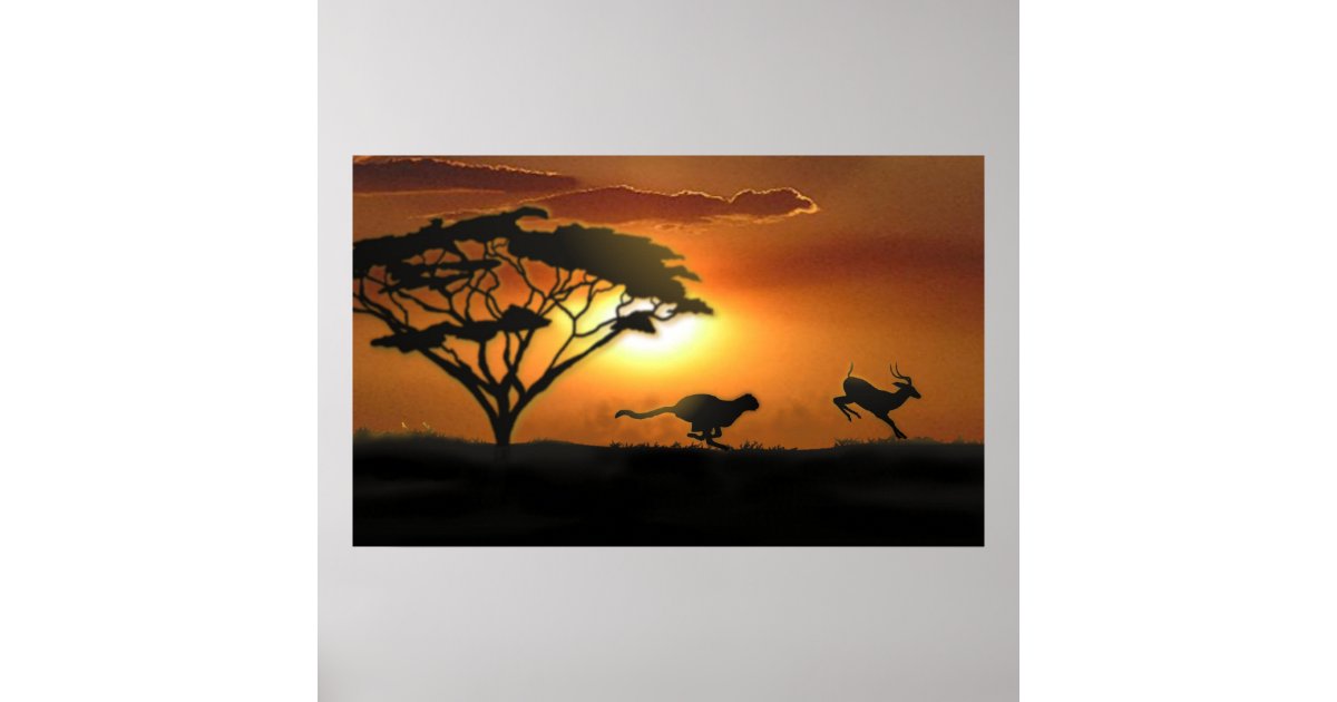 Cheetah and Gazelle Poster | Zazzle