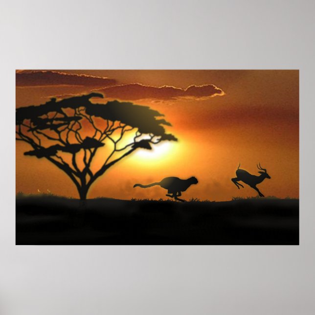 Cheetah and Gazelle Poster (Front)