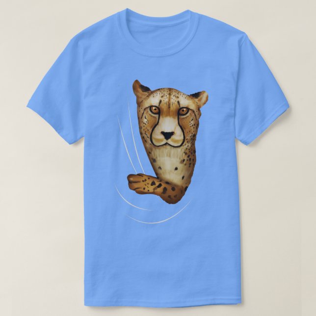 Cheetah Animal Coming From Inside T-Shirt (Design Front)