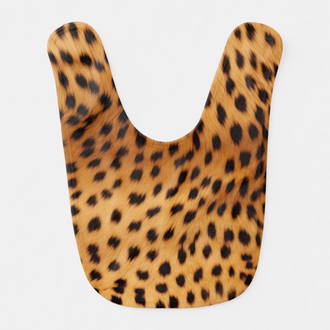 Cheetah Animal Fur Baby Bib (Front)