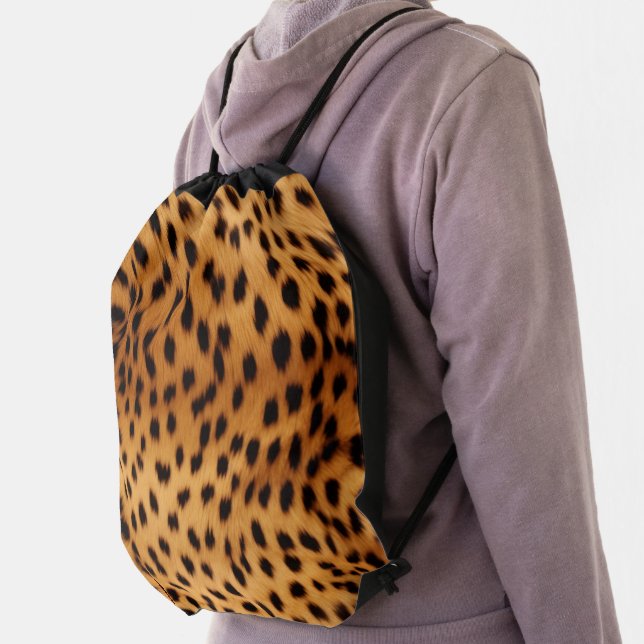 Cheetah Animal Fur Drawstring Bag (Insitu)