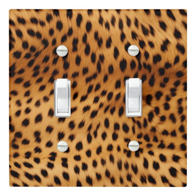 Cheetah Animal Fur Light Switch Cover (In Situ)