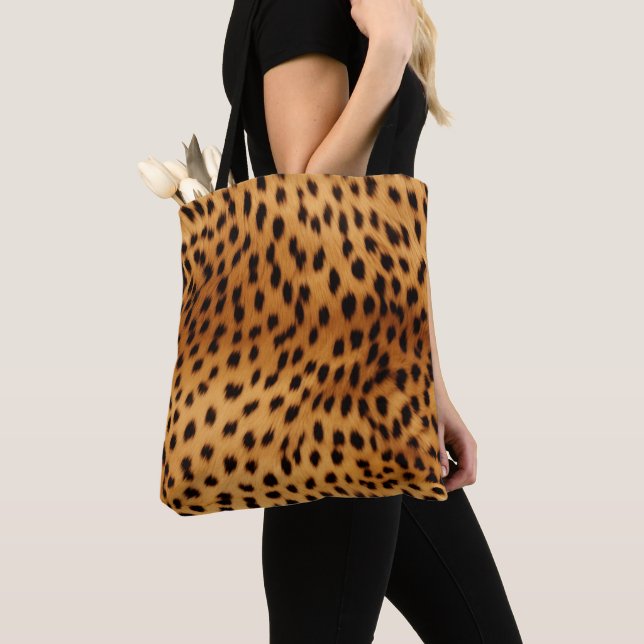 Cheetah Animal Fur Tote Bag (Close Up)