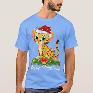 Cheetah Animal Lover Matching Santa Hat Cheetah Ch T-Shirt