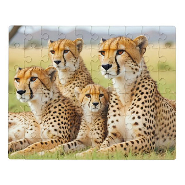 Cheetah Animal Nature Wildlife Affection Caring Jigsaw Puzzle (Puzzle Horizontal)