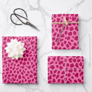 Cheetah Animal Print Girly Glam y2k Aesthetic Pink Wrapping Paper Sheets
