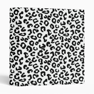 Cheetah Animal Print in Black and White 3 Ring Binder