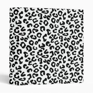 Cheetah Animal Print in Black and White 3 Ring Binder