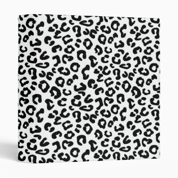 Cheetah Animal Print In Black And White 3 Ring Binder by Floridity at Zazzle