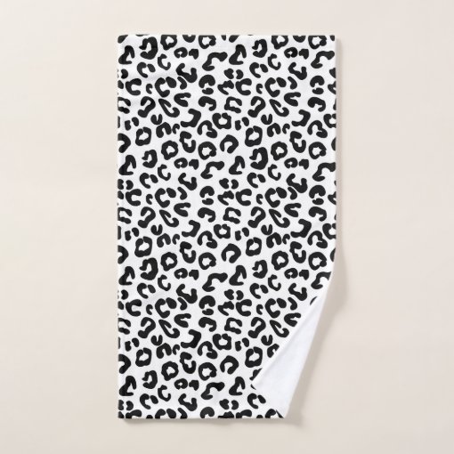 Cheetah Animal Print in Black and White Bath Towel Set Zazzle