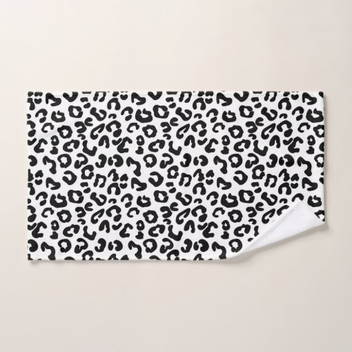 Cheetah Animal Print in Black and White Bath Towel Set Zazzle
