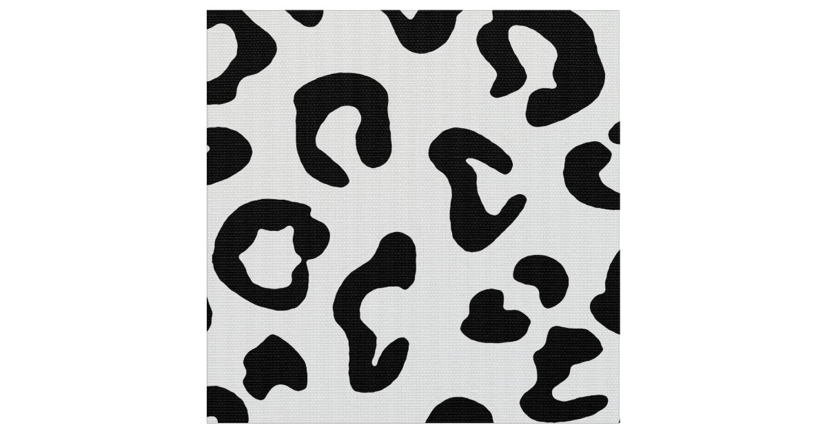 Cheetah Animal Print in Black and White Fabric | Zazzle